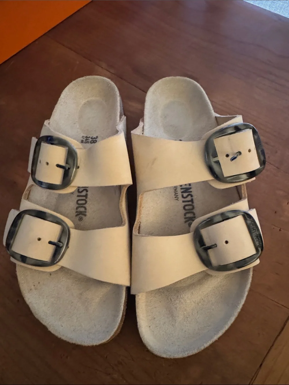 Birkenstock Kids Cream Double Buckle Slide Sandals